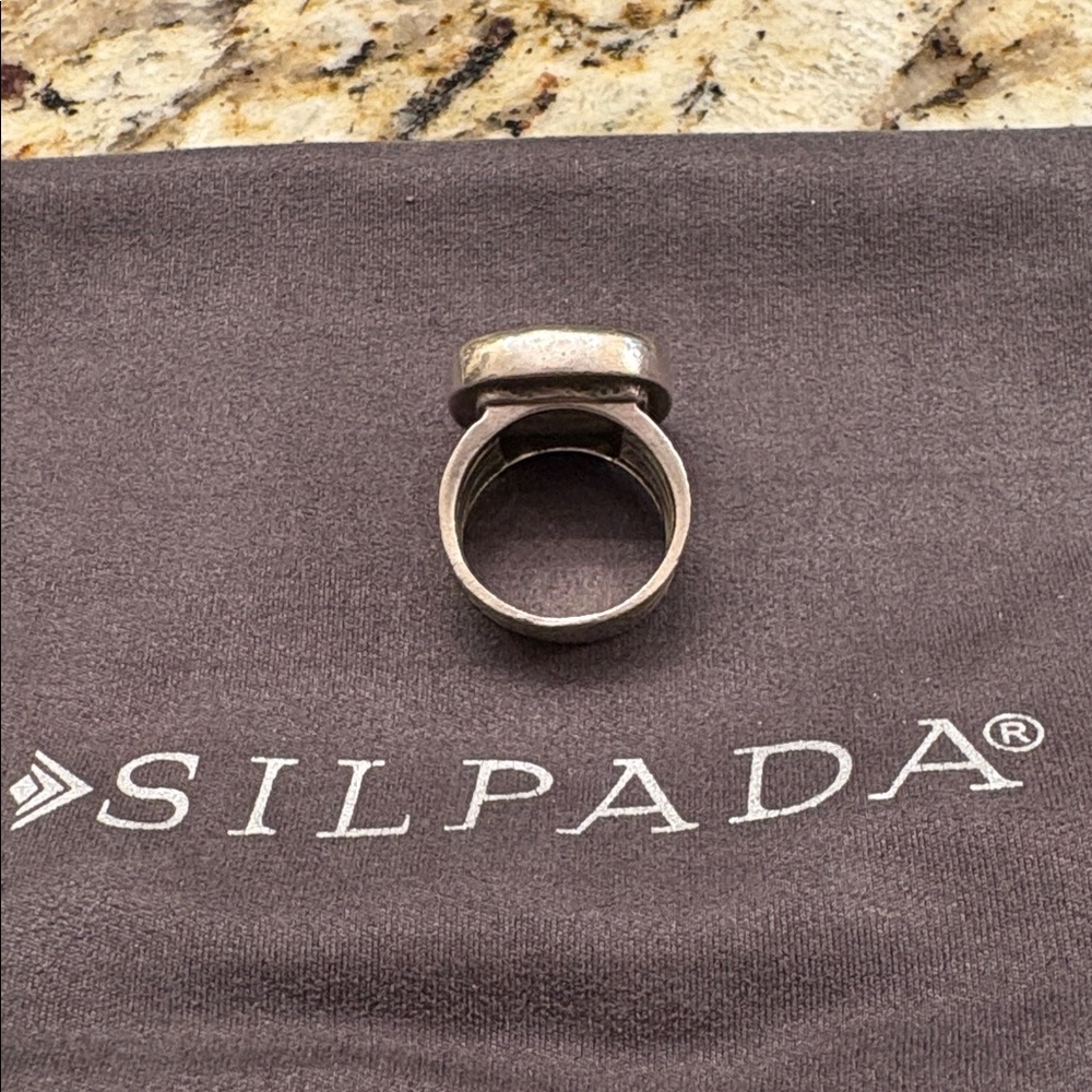 Silpada Silver Ring with Earthy Brown Stone - Picture 4 of 4